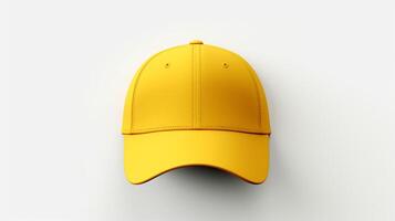 AI generated Photo of Yellow Visor cap isolated on white background. AI Generated