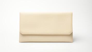 AI generated Beige Clutch Bag isolated on white background with copy space for advertisement. AI Generated photo