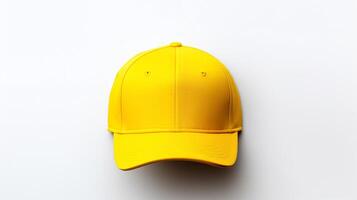 AI generated Photo of Yellow Snapback isolated on white background. AI Generated