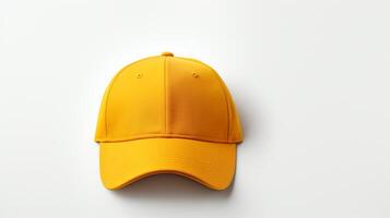 AI generated Photo of Yellow Fitted Cap isolated on white background. AI Generated