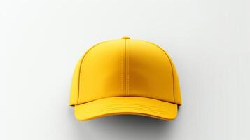 AI generated Photo of Yellow Fitted Cap isolated on white background. AI Generated