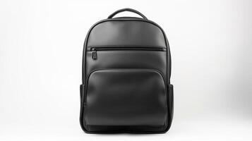 AI generated Black Backpack Bag isolated on white background with copy space for advertisement. AI Generated photo