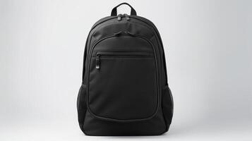 AI generated Black School Backpack Bag isolated on white background with copy space for advertisement. AI Generated photo