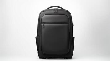 AI generated Black Rolling Backpack Bag isolated on white background with copy space for advertisement. AI Generated photo