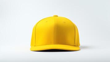 AI generated Photo of Yellow Snapback isolated on white background. AI Generated