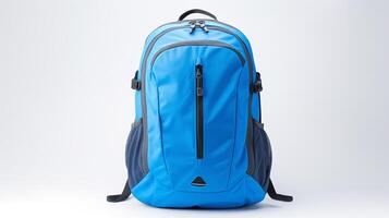 AI generated Blue Cycling Backpack Bag isolated on white background with copy space for advertisement. AI Generated photo