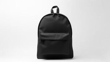 AI generated Black School Backpack Bag isolated on white background with copy space for advertisement. AI Generated photo