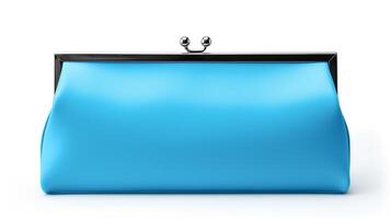 AI generated Blue Frame Clutch Bag isolated on white background with copy space for advertisement. AI Generated photo