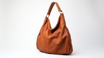 AI generated Brown Hobo Bag isolated on white background with copy space for advertisement. AI Generated photo