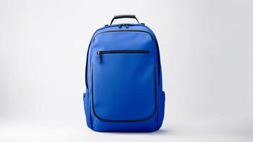 AI generated Blue Rolling Backpack Bag isolated on white background with copy space for advertisement. AI Generated photo