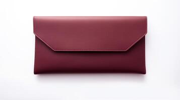 AI generated Burgundy Clutch Bag isolated on white background with copy space for advertisement. AI Generated photo