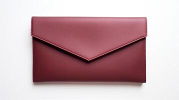 AI generated Burgundy Clutch Bag isolated on white background with copy space for advertisement. AI Generated photo