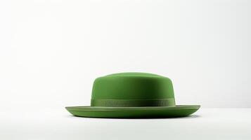 AI generated Photo of Green Boater Hat isolated on white background. AI Generated