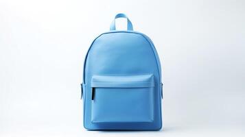 AI generated Blue School Backpack Bag isolated on white background with copy space for advertisement. AI Generated photo