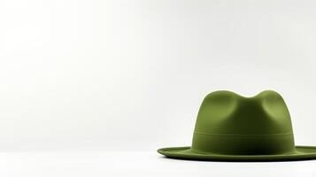 AI generated Photo of Green Panama Hat isolated on white background. AI Generated