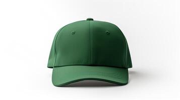 AI generated Photo of Green Cycling Cap isolated on white background. AI Generated