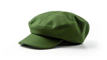 AI generated Photo of Green Newsboy Cap isolated on white background. AI Generated