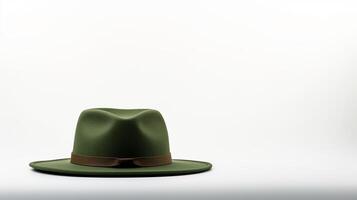 AI generated Photo of Green Boater Hat isolated on white background. AI Generated