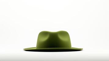 AI generated Photo of Green Panama Hat isolated on white background. AI Generated