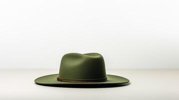 AI generated Photo of Green Cowboy Hat isolated on white background. AI Generated