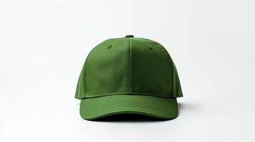 ai generado foto de verde equipado gorra aislado en blanco antecedentes. ai generado