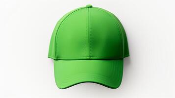 AI generated Photo of Green Cycling Cap isolated on white background. AI Generated