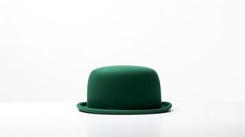 AI generated Photo of Green Bowler Hat isolated on white background. AI Generated