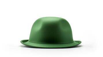 AI generated Photo of Green Bowler Hat isolated on white background. AI Generated