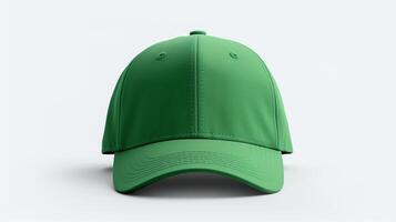 ai generado foto de verde béisbol gorra aislado en blanco antecedentes. ai generado