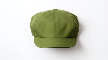 AI generated Photo of Green Flat Cap isolated on white background. AI Generated