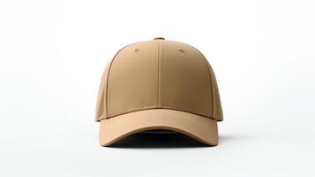 AI generated Photo of Khaki Dad Cap isolated on white background. AI Generated