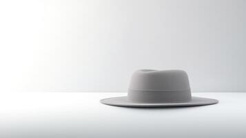AI generated Photo of Grey Boater Hat isolated on white background. AI Generated