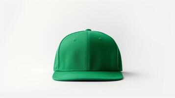 AI generated Photo of Green Snapback isolated on white background. AI Generated