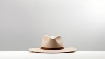 AI generated Photo of Ivory Panama Hat isolated on white background. AI Generated