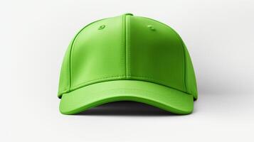 ai generado foto de verde visera gorra aislado en blanco antecedentes. ai generado