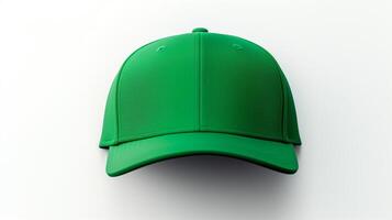 ai generado foto de verde visera gorra aislado en blanco antecedentes. ai generado