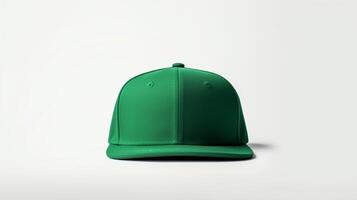 AI generated Photo of Green Snapback isolated on white background. AI Generated