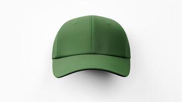 AI generated Photo of Green Visor cap isolated on white background. AI Generated