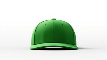 AI generated Photo of Green Snapback isolated on white background. AI Generated