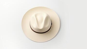 AI generated Photo of Ivory Panama Hat isolated on white background. AI Generated