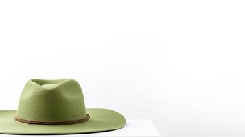 AI generated Photo of Green Straw hat isolated on white background. AI Generated