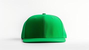 AI generated Photo of Green Snapback isolated on white background. AI Generated