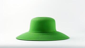 AI generated Photo of Green Sun hat isolated on white background. AI Generated