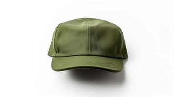 AI generated Photo of Khaki Military Cap isolated on white background. AI Generated