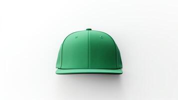 AI generated Photo of Green Snapback isolated on white background. AI Generated