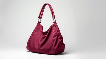 AI generated Burgundy Hobo Bag isolated on white background with copy space for advertisement. AI Generated photo