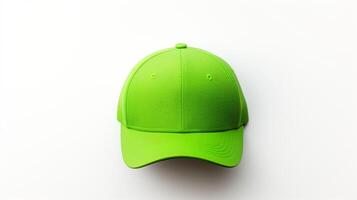 AI generated Photo of Green Cycling Cap isolated on white background. AI Generated