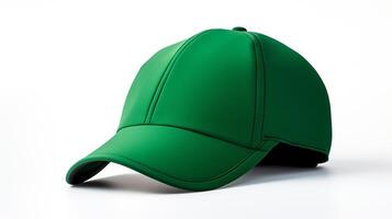 AI generated Photo of Green Cycling Cap isolated on white background. AI Generated