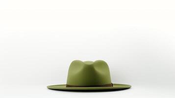 AI generated Photo of Green Panama Hat isolated on white background. AI Generated