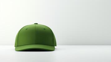 AI generated Photo of Green Fitted Cap isolated on white background. AI Generated